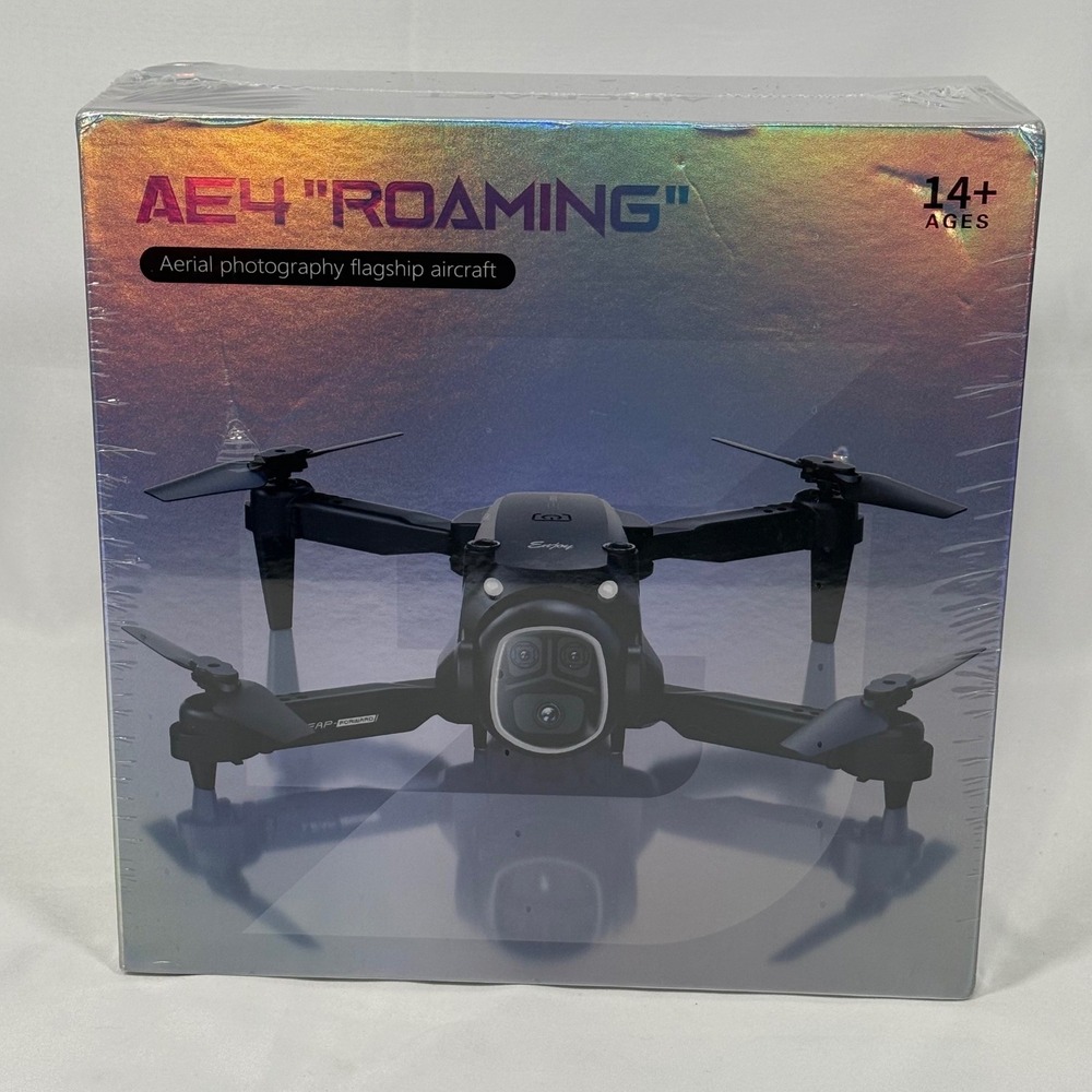 AE4 Roaming Aerial Photography Drone Black Dual Camera 50X Zoom NEW